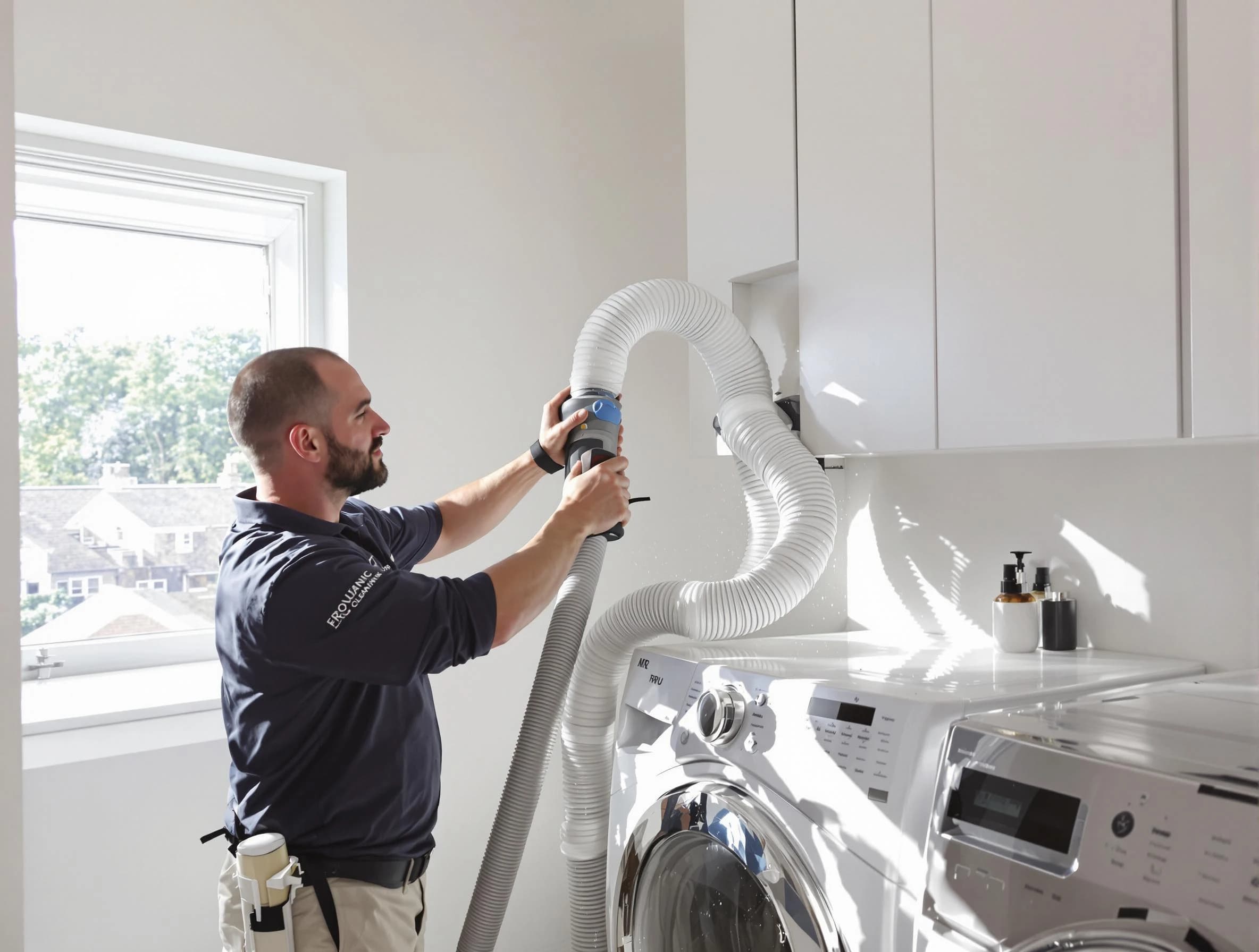 Certified Moreno Valley Dryer Vent Cleaning technician performing dryer vent cleaning in Moreno Valley